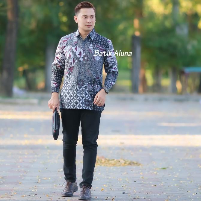 BAJU KEMEJA KAMEJA BATIK PRIA COWOK COWO LAKI LAKI LENGAN PANJANG PRABUSENO MODERN SLIM FIT SLIMFIT 