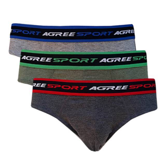 Celana Dalam Pria Agree Sport 3pcs Agree Kotak Coklat  Dari M Sampai XXL