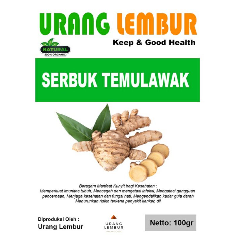 

temulawak bubuk 100%murni tanpa campuran/ bubul temulawak instan 50 gram