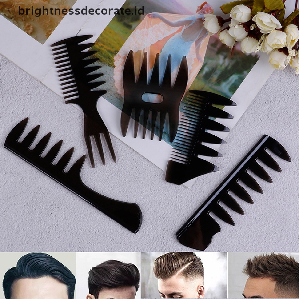 [birth] Oil Hair Comb Wide Teeth Hair Comb Classic Oil Slick Styling Hair Brush For Men [ID]