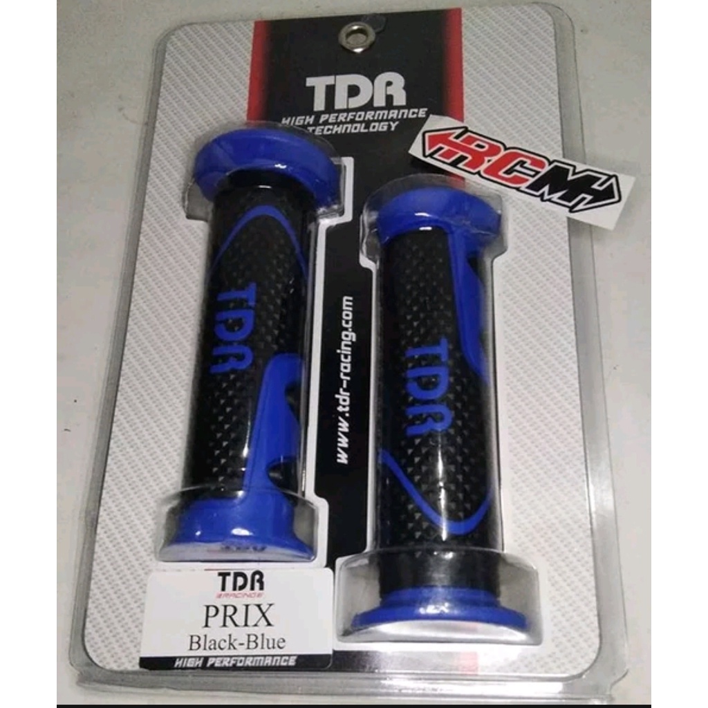 HAND GRIP HANDGRIP HANDFAT KIRI KANAN HARGA SDH SEPASANG TDR SERI PRIX BLACK HITAM BIRU BLUE UNIVERSAL MOTOR UJUNG TDK LUBANG