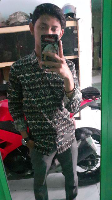 Kemeja Batik Songket Batik Lengan Panjang Slim Fit Batik Kerja Kantor