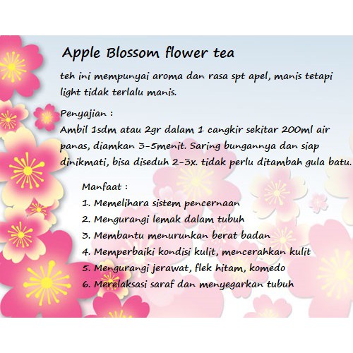 Apple blossom flower tea