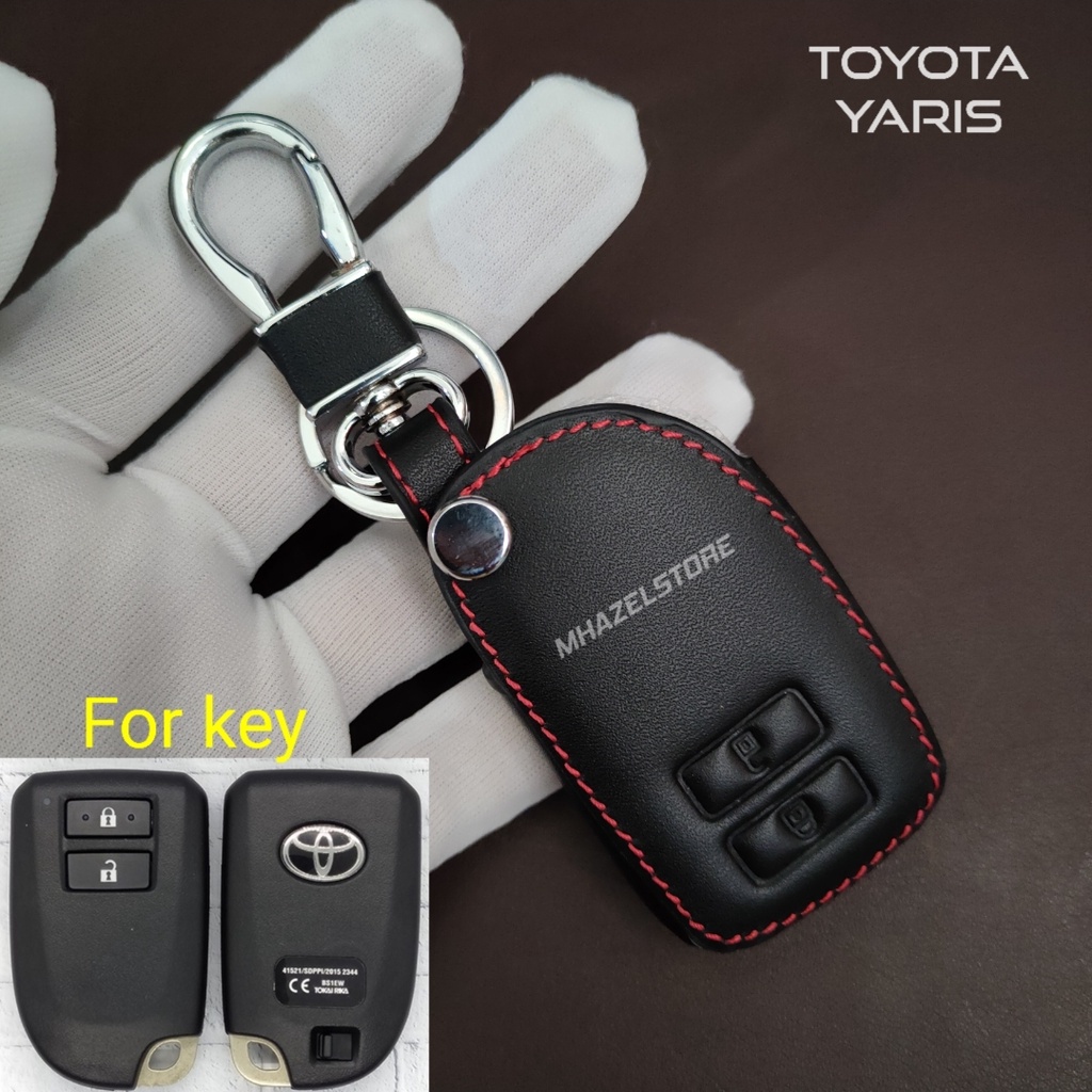 Gantungan kunci sarung kulit cover case casing remote keyless Mobil Toyota Yaris