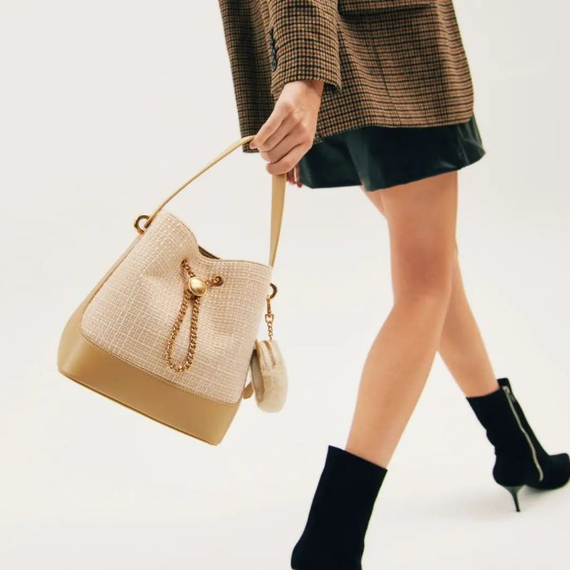 7.7 SALE | PDRO Tweed Bucket Bag