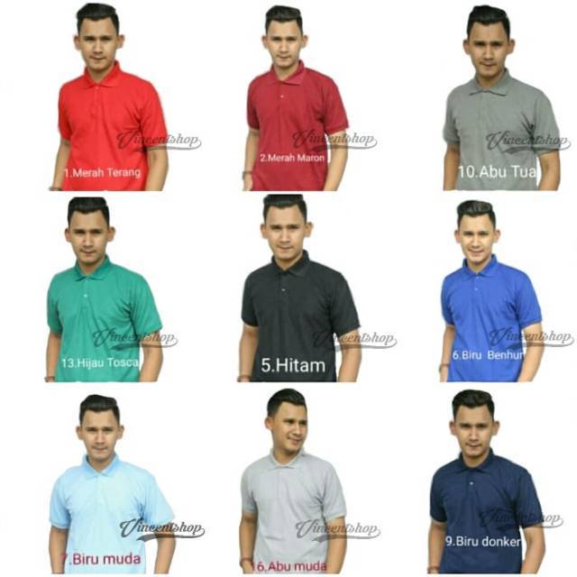 XXL Kaos Polo Shirt / Kaos Polos Kerah Pria Wanita