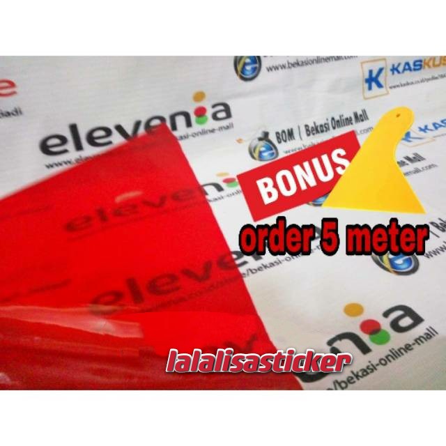 STICKER SKOTLET MOTOR TRANSPARAN MERAH / STIKER SCOTLITE TRANSPARAN MERAH GLOSSY / SKOTLET BENING