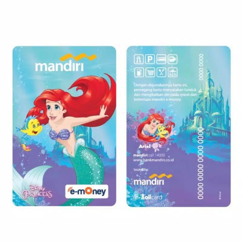 eMoney Card DISNEY PRINCESS - PRINCESS ARIEL ORI /Like eTOLL Tapcash Flazz or Brizzi