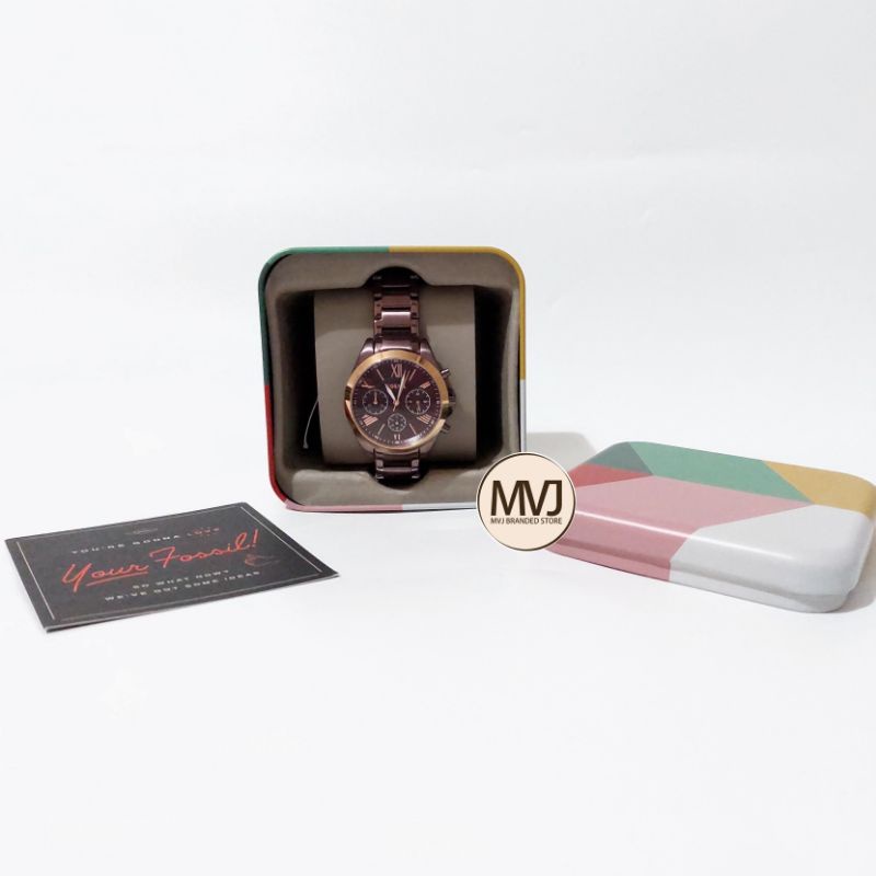 FOSSIL Modern Courier Midsize Chronograph Wine Stainless Watch BQ3281