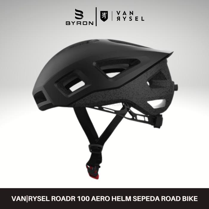 Komponen Sepeda Btwin Helm Sepeda Van Rysel Roadr 100 Road Bike Mtb Sepeda Lipat-Black