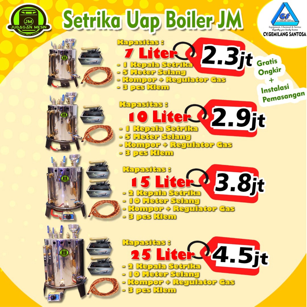 Setrika Uap Paket Laundry 12 Liter
