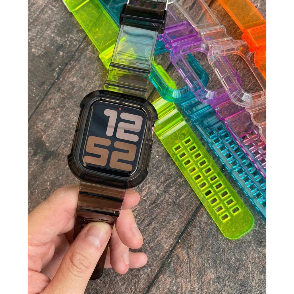 GLACIER STRAP APPLE Watch (Transfaran) Case + Strap Watch 5 6  / Series 40mm 44mm