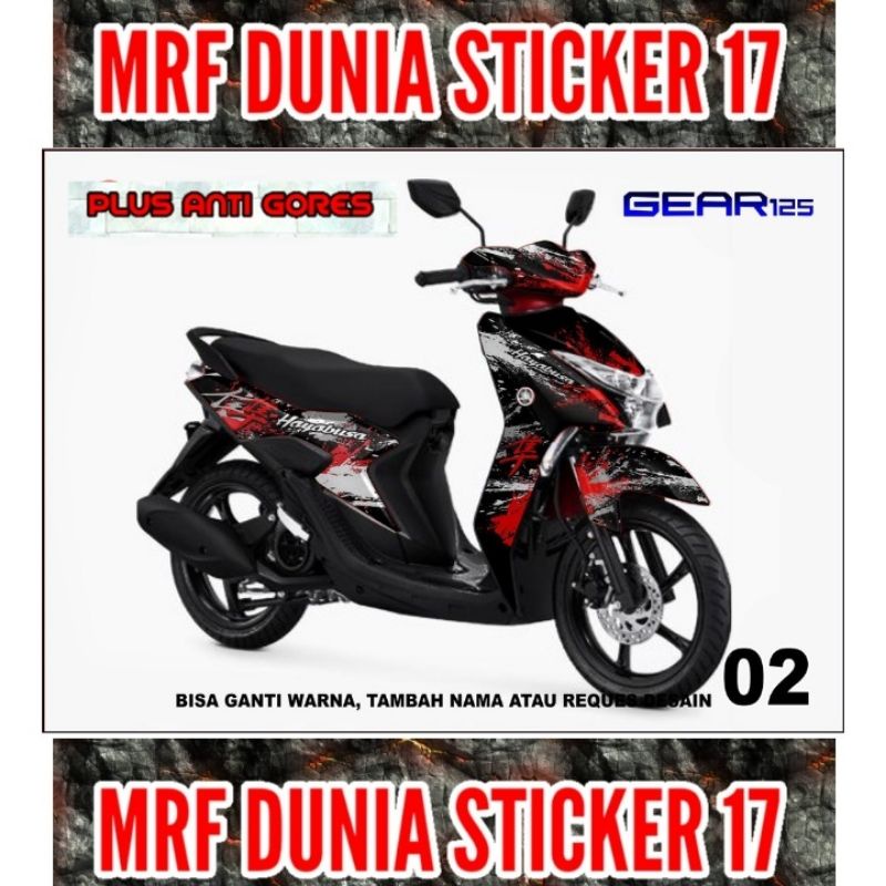Sticker decal Yamaha Gear 125 Full Body Striping Motor Yamaha Gear 125 Sticker  Yamaha Gear 125 Deca