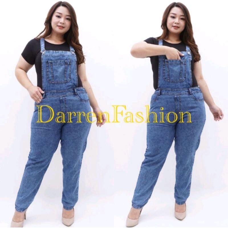 Overall Tamalla Jumbo Bigsize . Celana Panjang Overall Jeans Denim Jumbo Murah