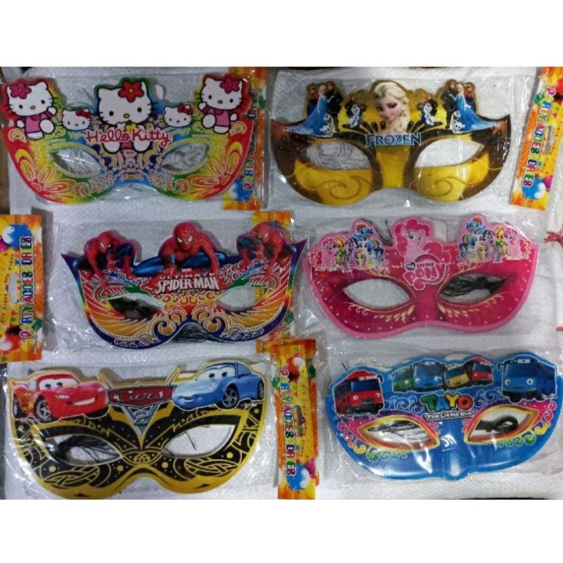 (10 Pcs) Topeng Kertas Motif Anak2/Topeng Kertas Ultah/Topeng Kertas Karakter Disney