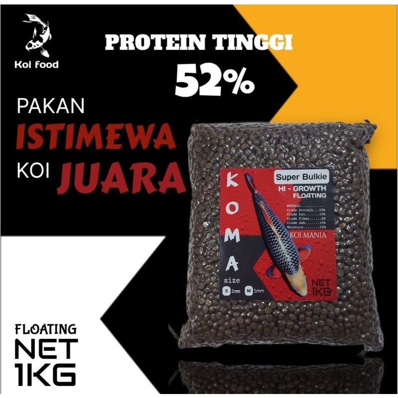 pakan ikan koi KOMA HI GROW 1KG