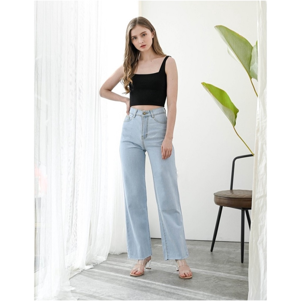 SANIA DENIM PANTS (Jeans High Waist &amp; Unfinished Jeans)