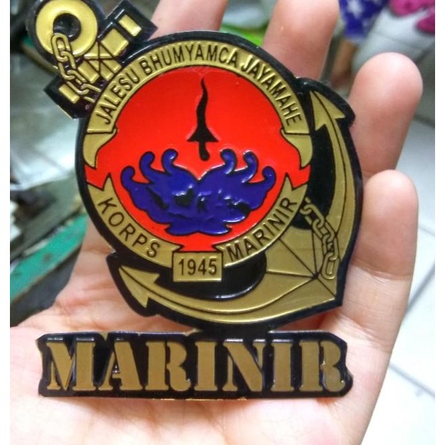 

♗ STICKER MARINIR - BAHAN PLASTIK MIKA - MODEL EMBOSS ▼