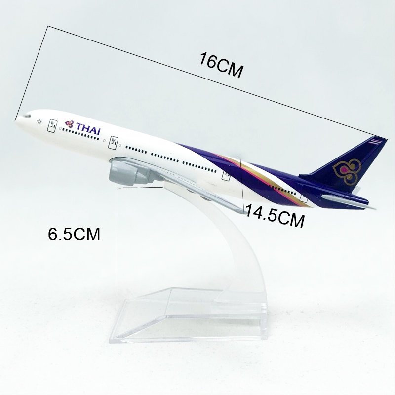 Mainan Model Pesawat Terbang Thailand Airways Boeing 777 B777 Diecast 16CM Dengan Landing Gear