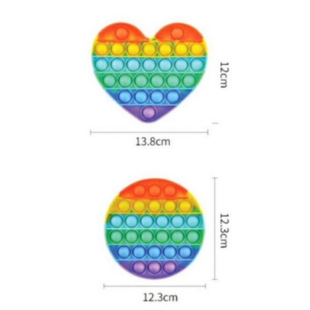 New fidget push Pop Its Round Toy Push bubble stress kids pop it murah popit mainan anak rainbow-Love Rainbow
