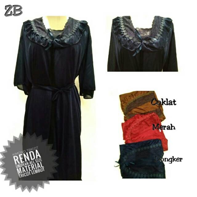 [TERBARU] KIMONO TRICOT RENDA/LINGERI SESERAHAN POLOS/BAJU TIDUR SEKSI