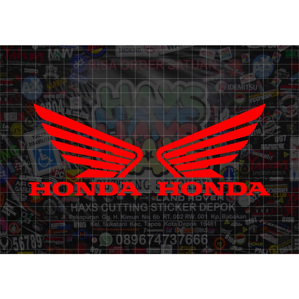 Cutting Sticker Logo Sayap Honda Sepasang Ukuran 8 Cm