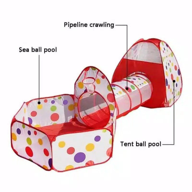 Tenda Anak Mandi Bola Dan Dengan Terowongan Mainan 4 in 1