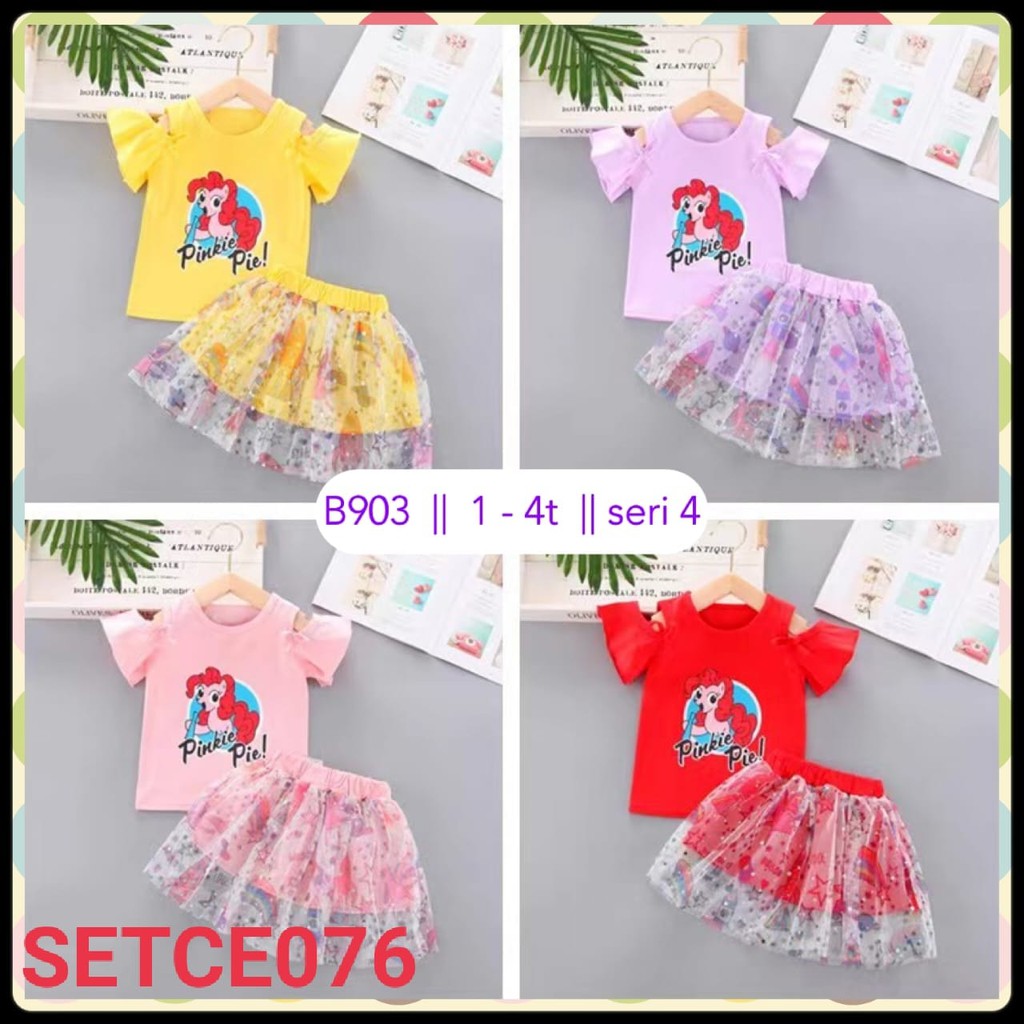 SETELAN BAJU ANAK ROK TULE PONNY A0176