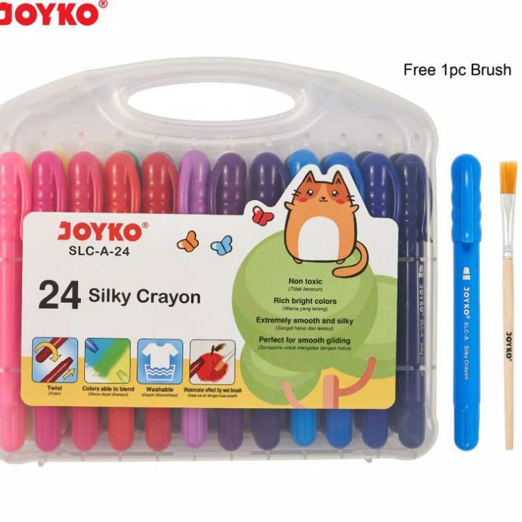 

(PROMO IWT59) Silky Crayon Halus Joyko SLC-A-24 Warna Krayon Halus Joyko ✱