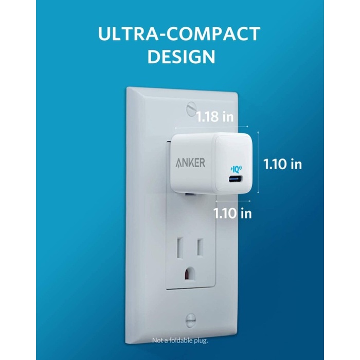 ANKER POWERPORT III NANO 20W FAST CHARGER USB-C COMPACT WALL CHARGER TERLARIS