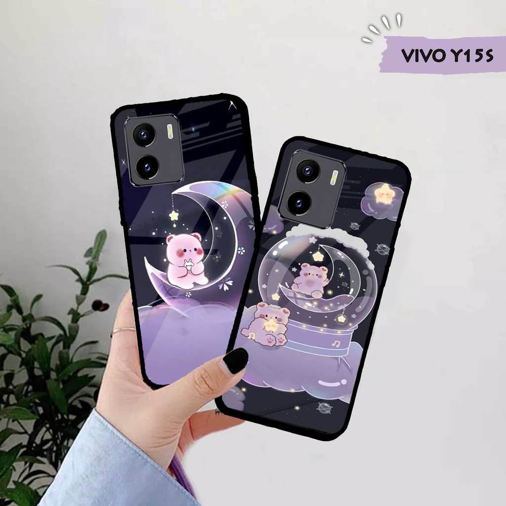[M90] Softcase Glass Kilau Vivo Y15S Terbaru  Casing Handphone -Pelindung Handphone vivo y15s - kesi