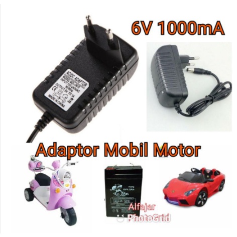 CAS /CARGER Mobil aki 12volt 1000Ma dan 6 volt 1000Ma CAS MOBIL MOTOR AKI MAINAN