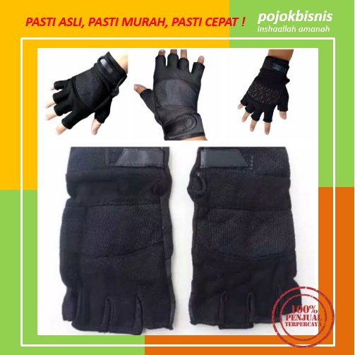 PROMO SARUNG TANGAN MOTOR SETENGAH JARI / SARUNGN TANGAN HALF FINGER GYM FITNES