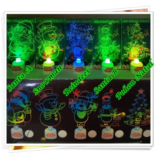 Lampu LED 3D Hiasan Pohon Natal Christmas Warna Warni Christmas Tree