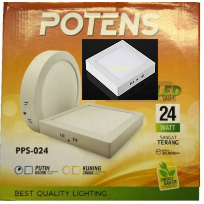 Downlight LED Outbow 24 Watt Potens PPS-012 Putih Bulat-Kotak