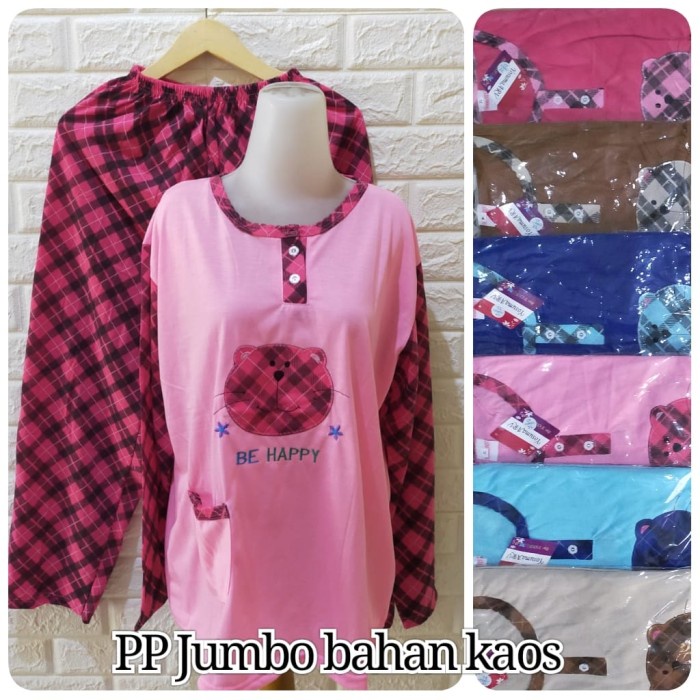 baju tidur PP JUMBO XXL BAHAN KAOS MURAH / PIYAMA JUMBO MURAH perempuan lingerie best seller setelan