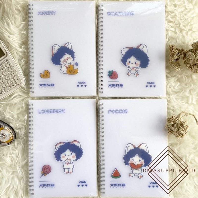 

Buku Tulis Notebook Transparan Spiral Ring Besi Karakter Lucu Ukuran A5