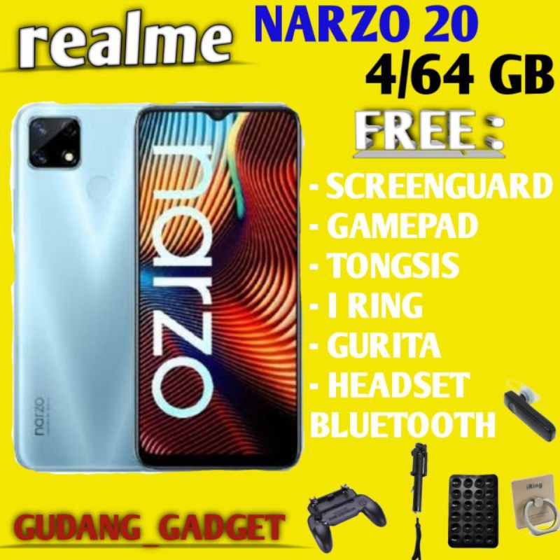 REALME NARZO 20 4GB/64GB GARANSI RESMI
