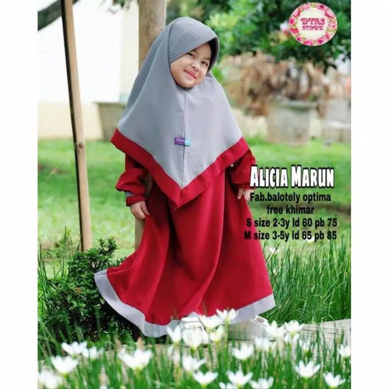 GAMIS ANAK TERMURAH UMUR 1-7 TAHUN ALICIA KIDS gamis kancing