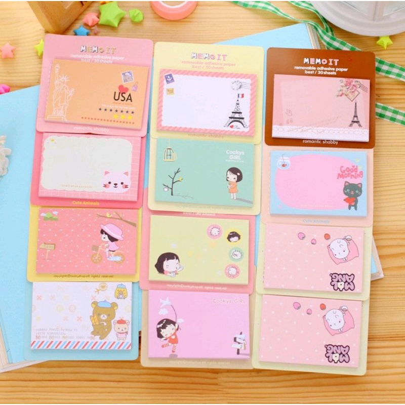 

MEMO KARAKTER LUCU & UNIK/ STICKY NOTES / NOTEBOOK CATATAN MEMO KARAKTER