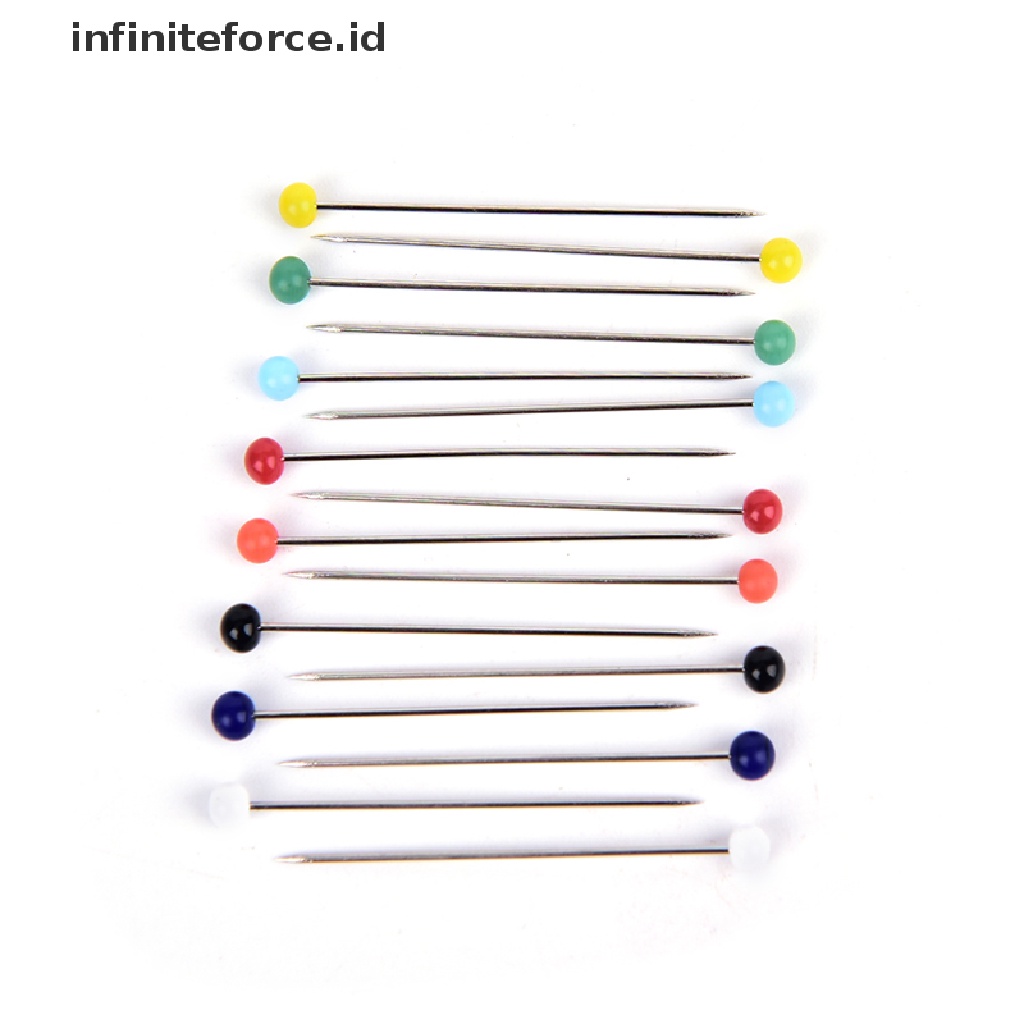 (Infiniteforce.Id) 50 Pcs / Set Jarum Pentul Kepala Mutiara Untuk Jahit / Quilting / Craft Diy