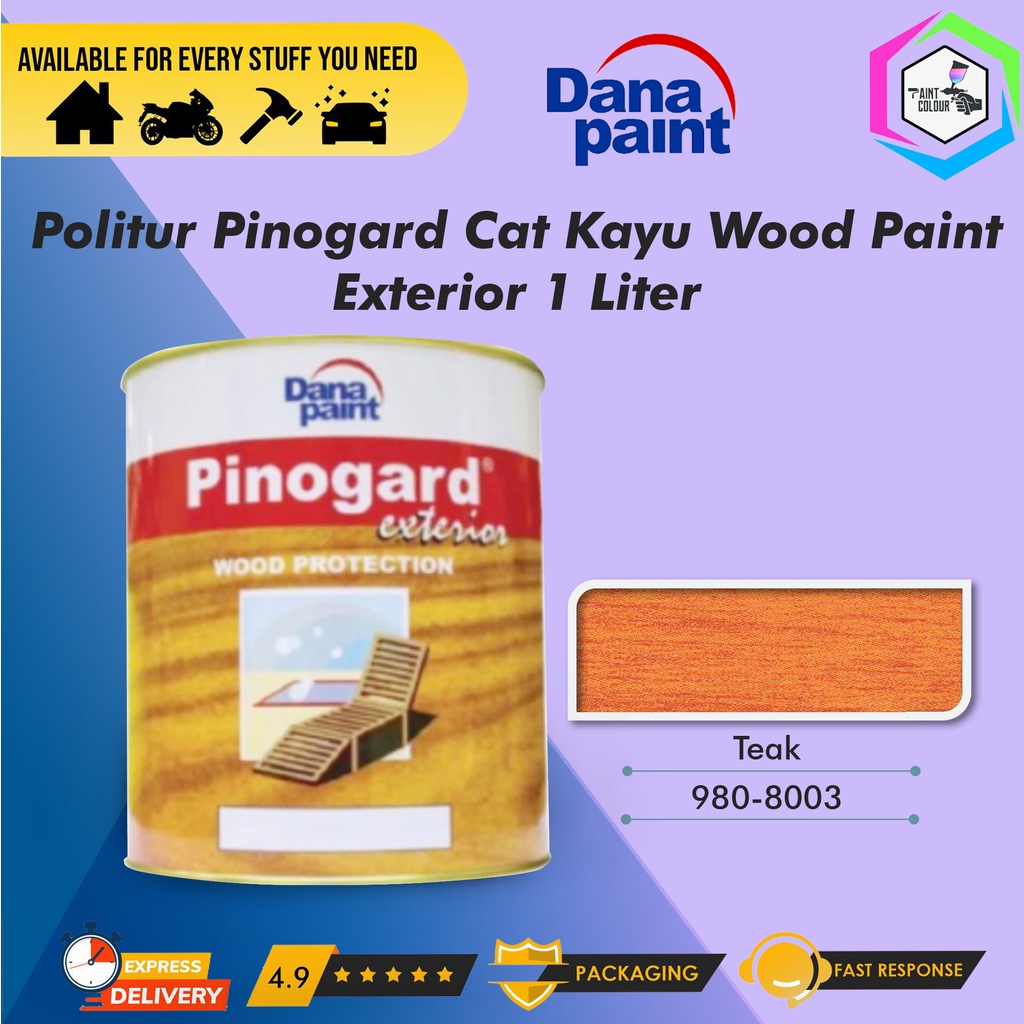 Politur Pinogard Cat Kayu Wood Paint Exterior 1 Liter - Teak