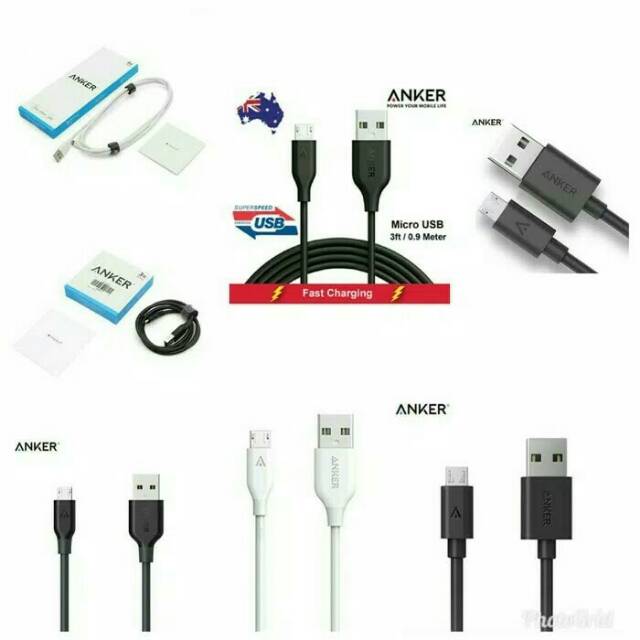 Kabel Data Anker Powerline Micro USB 6FT / 1,8 Meter Kabel High Speed Fast Charging