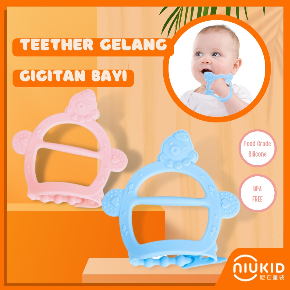 NIUKID GELANG GIGITAN BAYI TEETHER BAYI MAINAN GIGITAN BAYI