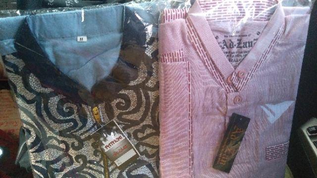 Koko Couple Ayah Anak Navy Biru Muda Batik