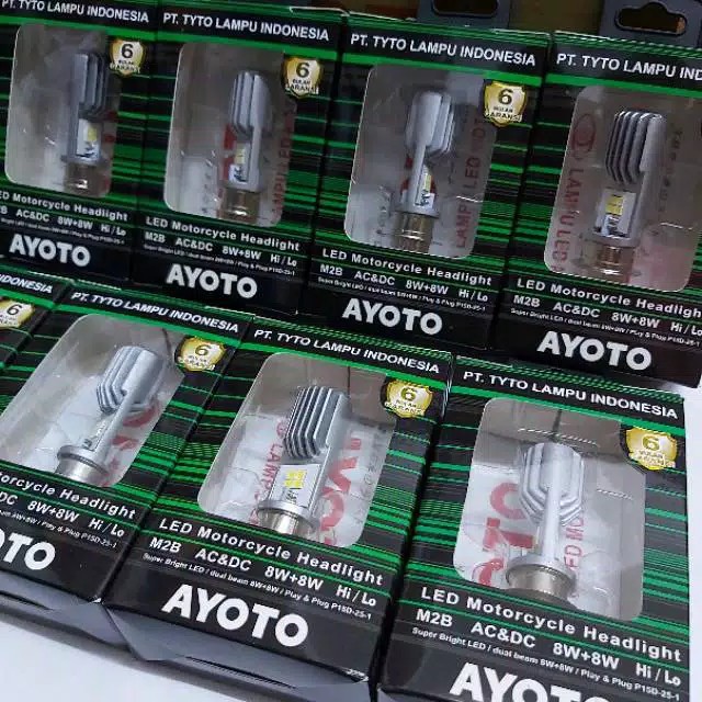 Lampu LED TYTO M2B Utama Motor Ayoto H6 AC DC 8 + 8W 16 Watt Honda Yamaha Suzuki