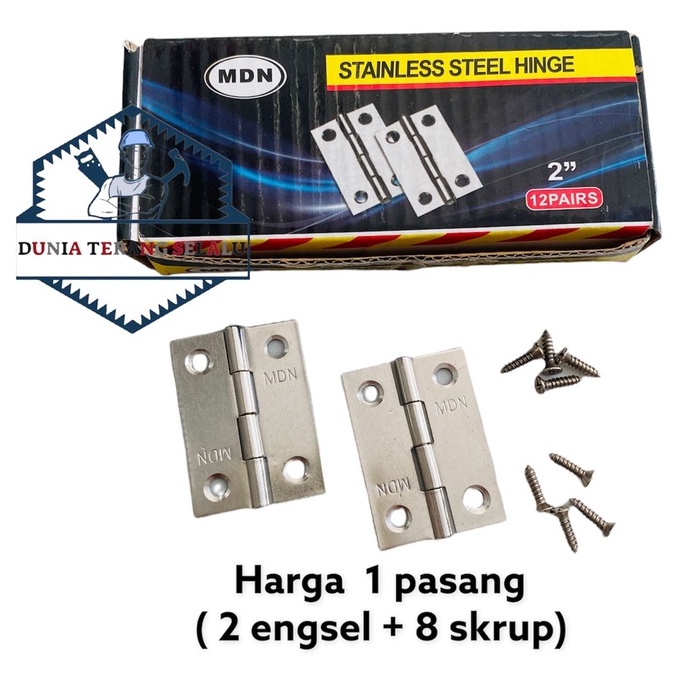 ENGSEL TIPIS Stainless MDN 2'' - Engsel Stenles Kupu Mini Kecil 2in - Engsel Lemari Tipis Engsel Kupu Kupu 2inch Stainless Steel Hinge