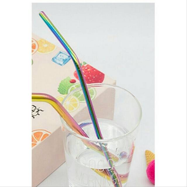 Sedotan melengkung stainless steel straw