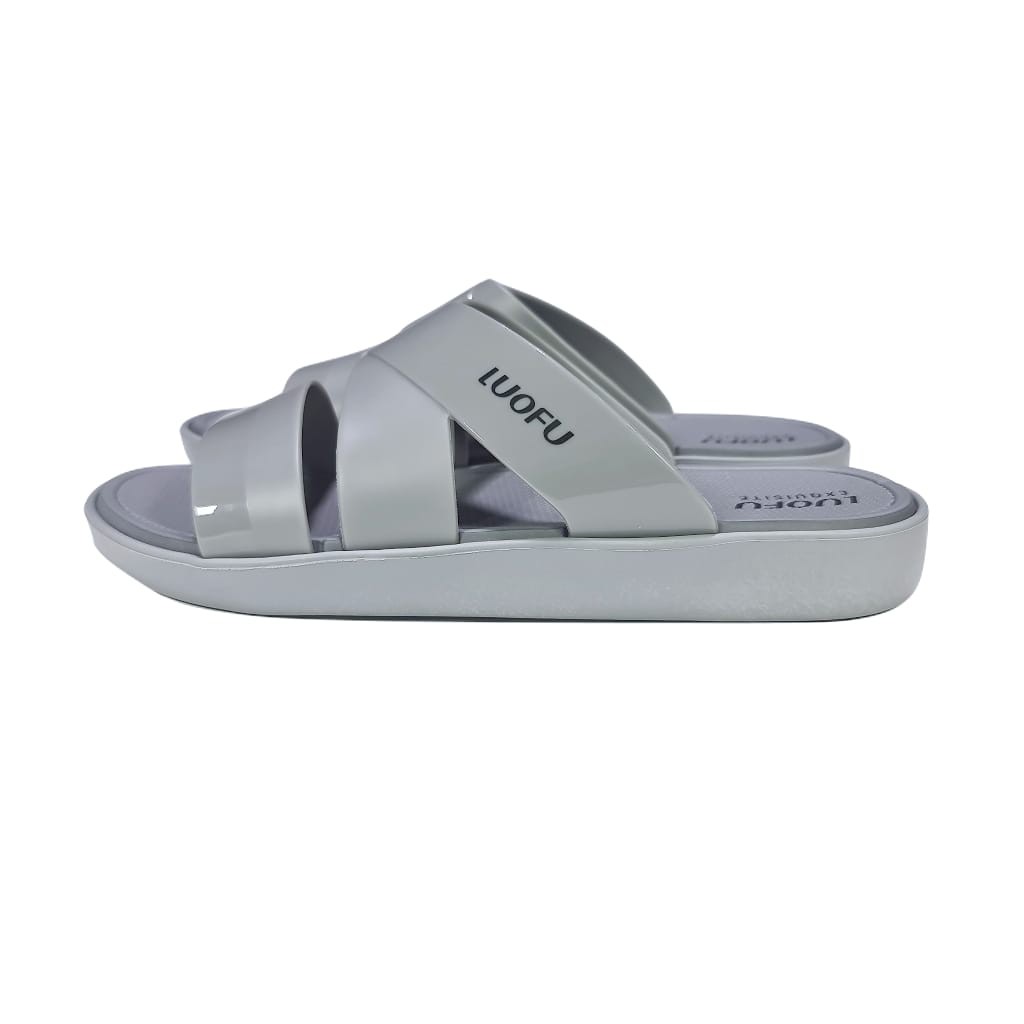 LUOFU ORIGINAL jelly sandal karet empuk murah wanita slop import sendal cewek selop E7185E16