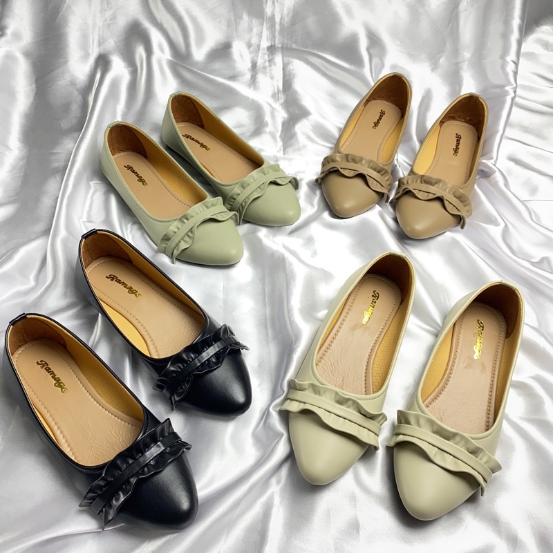 SALE PROMO MURAH QQ 31 - Sepatu Kerja Wanita / Flat shoes / Flat Wanita / Sol Non Slip Karet